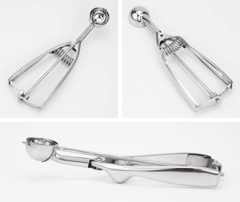 Solula 18/8 Stainless Steel Small Ice Cream Scoop Disher Melon Baller 0.6 Tablespoon - Image 2